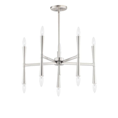 Maxim Lighting 24625SN Rome 10 Light Chandelier in Satin Nickel - Full Front View