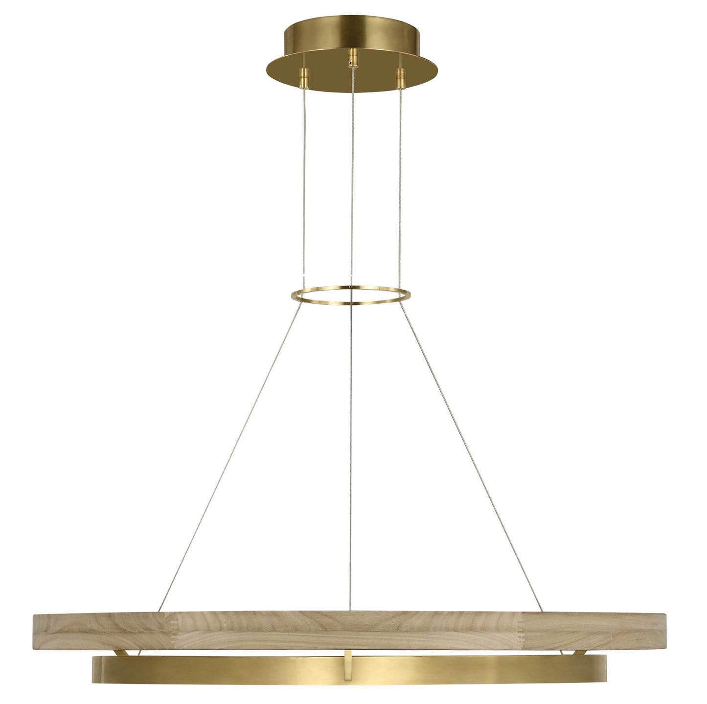 Visual Comfort Architectural 700GRC36HABNO-LED930 Sean Lavin Grace 1 Light 35.8 inch Hand Rubbed Antique Brass/Natural Oak Chandelier Ceiling Light, 80W , 3000K
