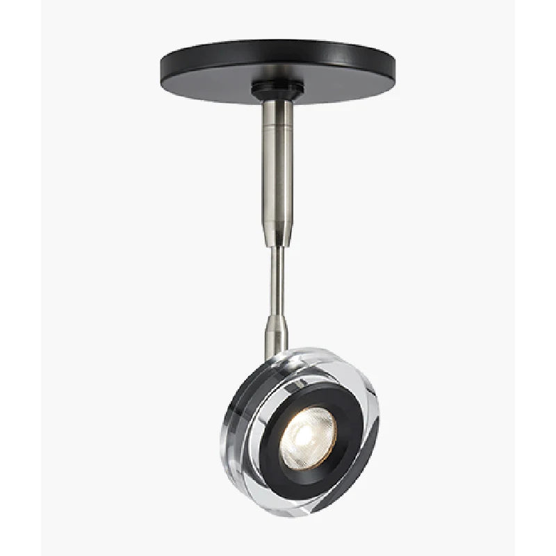 Visual Comfort Architectural 700MPBRM9304008CB 700MPBRM 3" 9.2W LED Brim Head with Monopoint Canopy, 8" Stem, CCT 3000K, Black/Clear