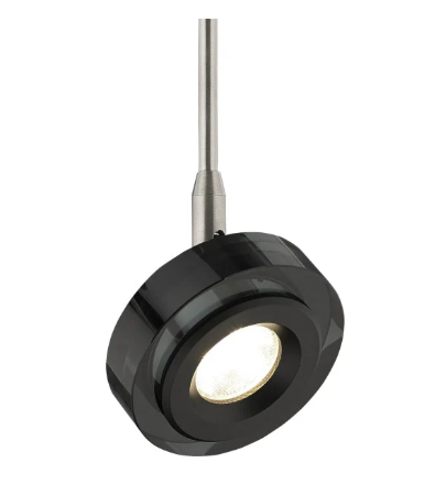 Visual Comfort Architectural 700MPBRM9304008KB 700MPBRM 3" 9.2W LED Brim Head with Monopoint Canopy, 8" Stem, CCT 3000K, Black/Transparent Smoke