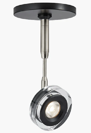 Visual Comfort Architectural 700MPBRM9304014CB 3" LED Brim Head with Monopoint Canopy, 14" Stem, Wattage 9.2W, Color Temperature 3000K, Beam Angle 40°, Black/Clear