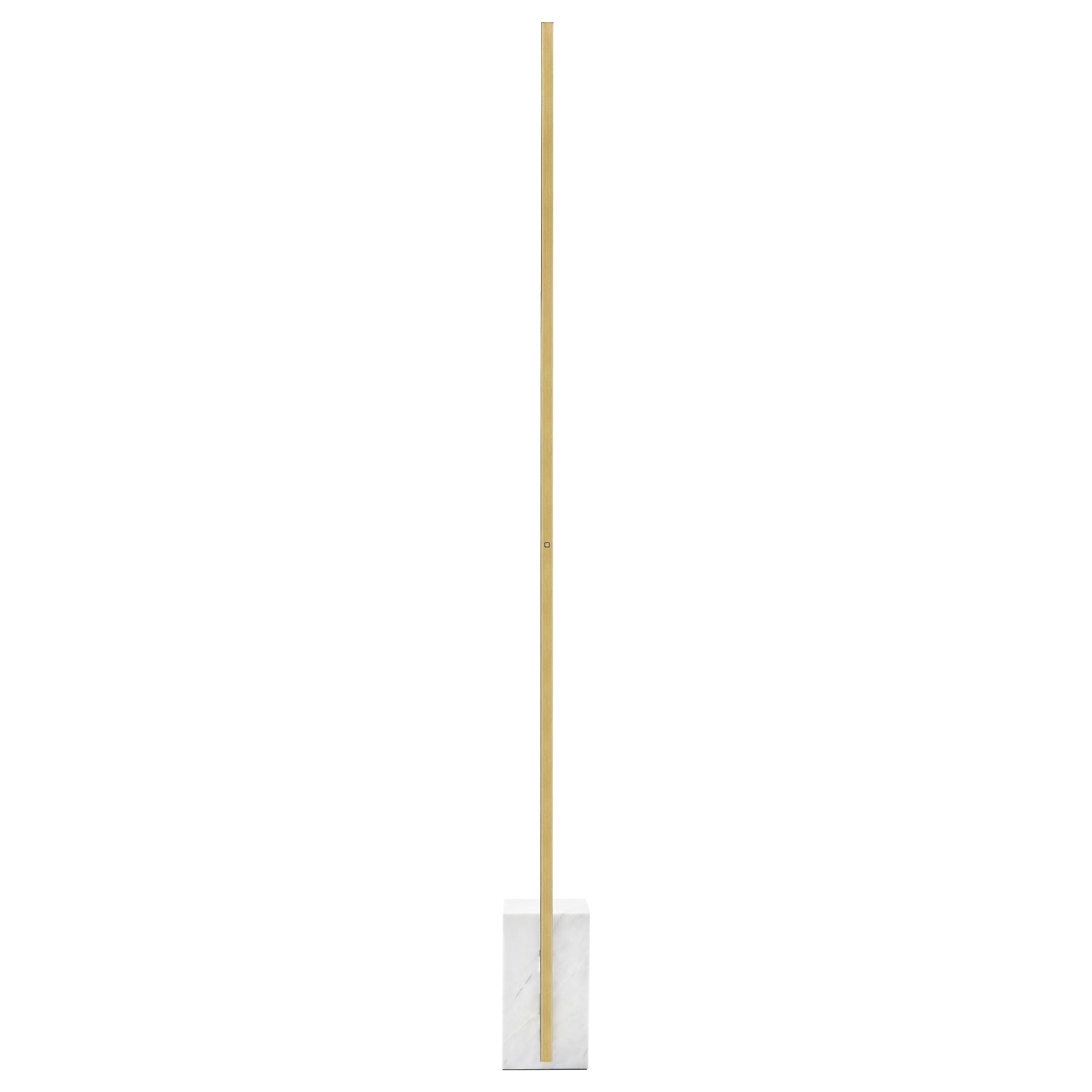 Visual Comfort Architectural 700PRTKLE70NB-LED927 Klee Floor Lamp, Voltage 120-230V, Lumens: 1821, Color Temperature 2700K, Natural Brass / White Marble Finish