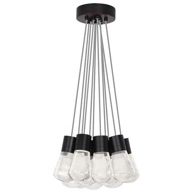 Visual Comfort Architectural 700TDALVPMC11YB-LEDWD Sean Lavin Alva LED 3.6" 11-Light Black Pendant Gray Cord 90 CRI 2200K–3000K Integrated LED