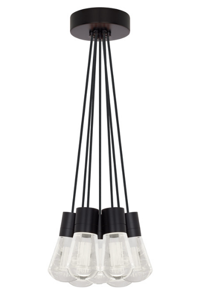 Visual Comfort Architectural 700TDALVPMC7BB-LED930 LED 3000K Alva Pendant, 7-Light, Black