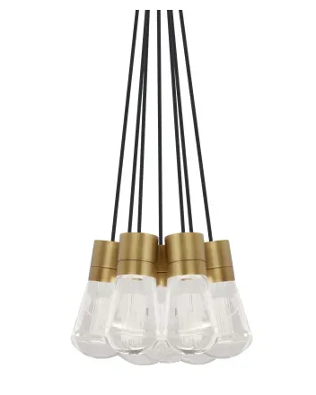 Visual Comfort Architectural 700TDALVPMC7BNB-LED930 Alva 14" Wide LED Natural Brass Multi Light Pendant