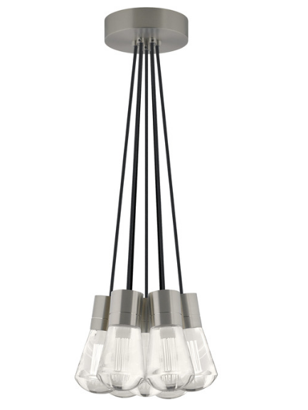 Visual Comfort Architectural 700TDALVPMC7BS-LED930 LED 3000K Alva Pendant, 7-Light, Satin Nickel