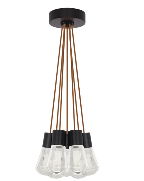 Visual Comfort Architectural 700TDALVPMC7PB-LED930 LED Alva Pendant, 7-Light, Black