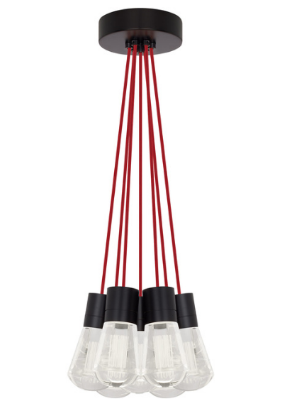 Visual Comfort Architectural 700TDALVPMC7RB-LED930 LED 3000K Alva Pendant, 7-Light, Black