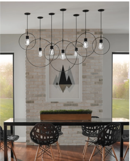 Visual Comfort Architectural 700TDALVPMCBNB-LED922 Alva 4" Wide LED Natural Brass Mini Pendant, 2200K, Black Finish