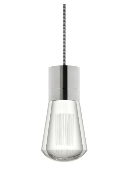 Visual Comfort Architectural 700TDALVPMCBS-LEDWD Alva 4" Wide LED Mini Pendant with Black Cord - Adjustable Color Temperature, Satin Nickel Finish