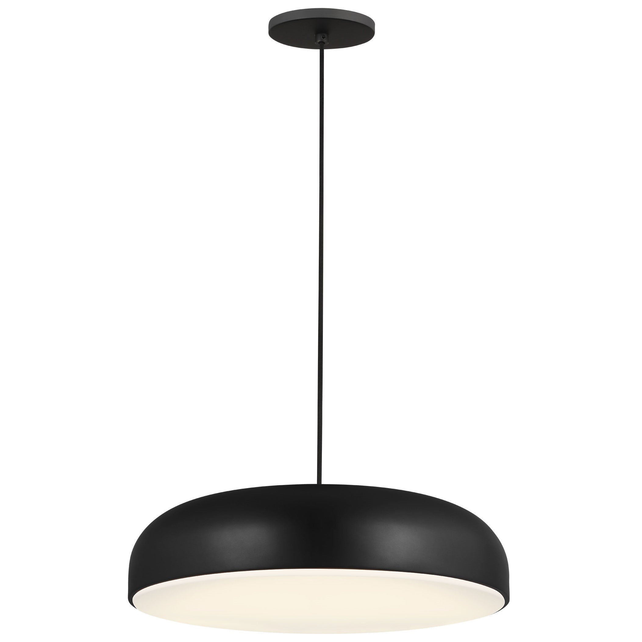 Visual Comfort Architectural 700TDKOSA18B-LED930 Kosa LED 18" Pendant Light, Voltage 120-277V, Color Temperature 3000K, 899 Lumens, Nightshade Black Finish