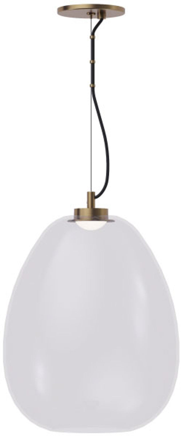 Visual Comfort Architectural 700TDKPR13CNB-LED927 Kapoor 13" LED Large Pendant, Color Temperature 2700K, Voltage 120-277V, Clear/Natural Brass Finish