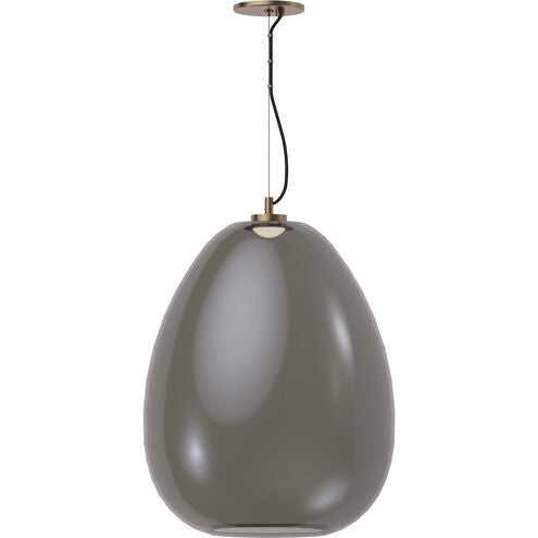 Visual Comfort Architectural 700TDKPR17KNB-LED927 Kapoor 18" LED Large Pendant, Color Temperature 2700K, Voltage 120-277V, Smoke/Natural Brass Finish