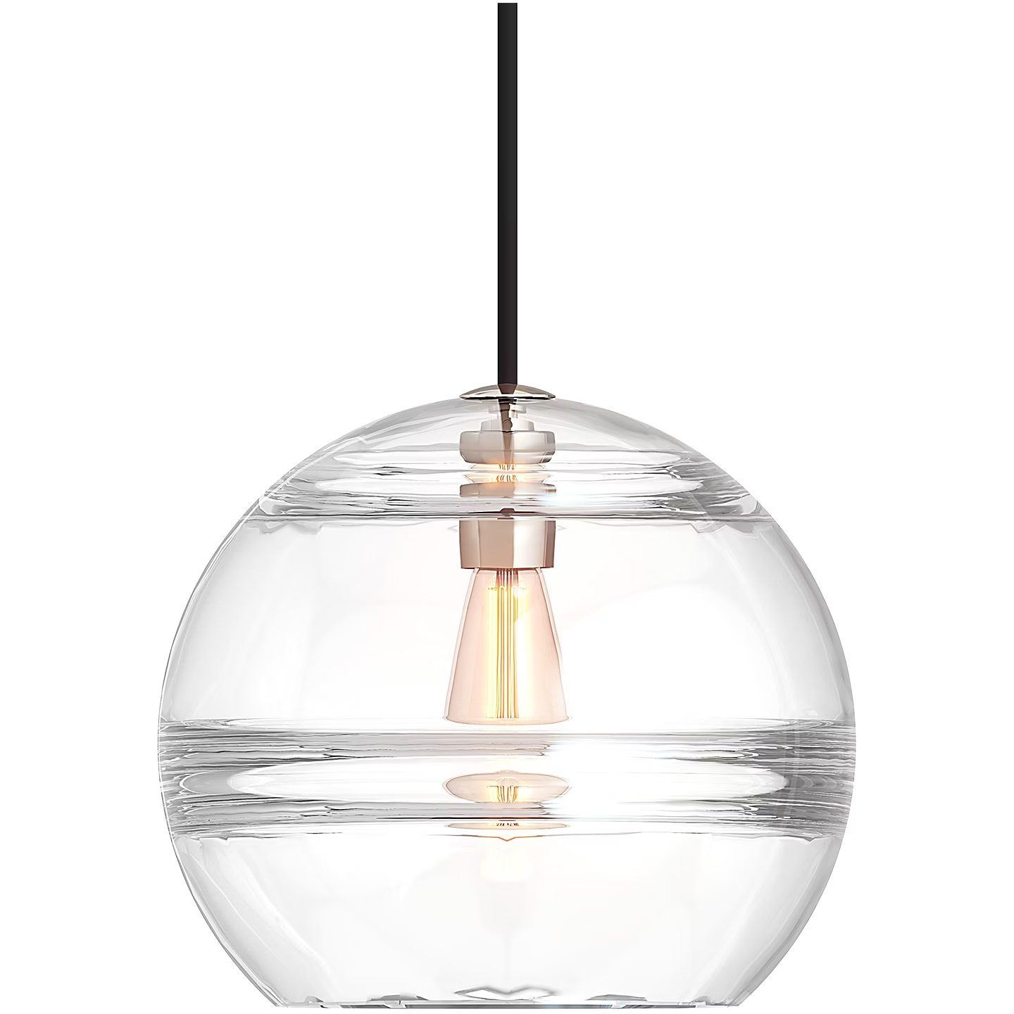 Visual Comfort Modern Collection 700TDSDNLPCS-LED927 Sean Lavin Sedona 1 Light 12.4" Clear Glass Pendant 2700K Satin Nickel