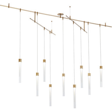 Visual Comfort Modern Collection 700LNG9NB-LED930R Sean Lavin Mini Linger LED Chandelier Natural Brass