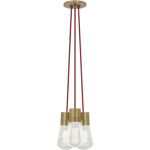 Visual Comfort Architectural 700TDALVPMC3RNB-LEDWD Sean Lavin Alva LED 3.6" Pendant Natural Brass 27W 3000K–2200K 90 CRI Red Cord