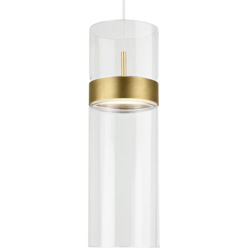 Visual Comfort Modern Collection 700TDMANGPCLCLNB-LED Sean Lavin Manette 5 Inch Natural Brass LED Pendant 18W 3000K Clear Glass