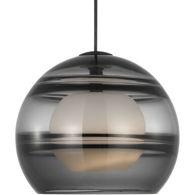 Visual Comfort Modern Collection 700TDSDNLPKB Sean Lavin Sedona 1 Light 12.4" Transparent Smoke Glass Pendant Nightshade Black