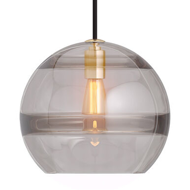 Visual Comfort Modern Collection 700TDSDNLPKR Sean Lavin Sedona 1 Light 12.4" Transparent Smoke Glass Pendant Incandescent Aged Brass