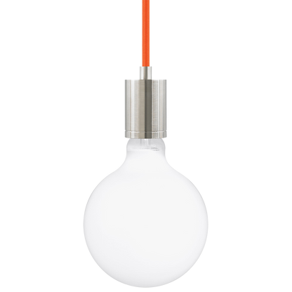 Visual Comfort Modern Collection 700TDSOCOPM16RS SoCo Satin Nickel Pendant Ceiling Light in Red Cord, Modern Socket, 192"