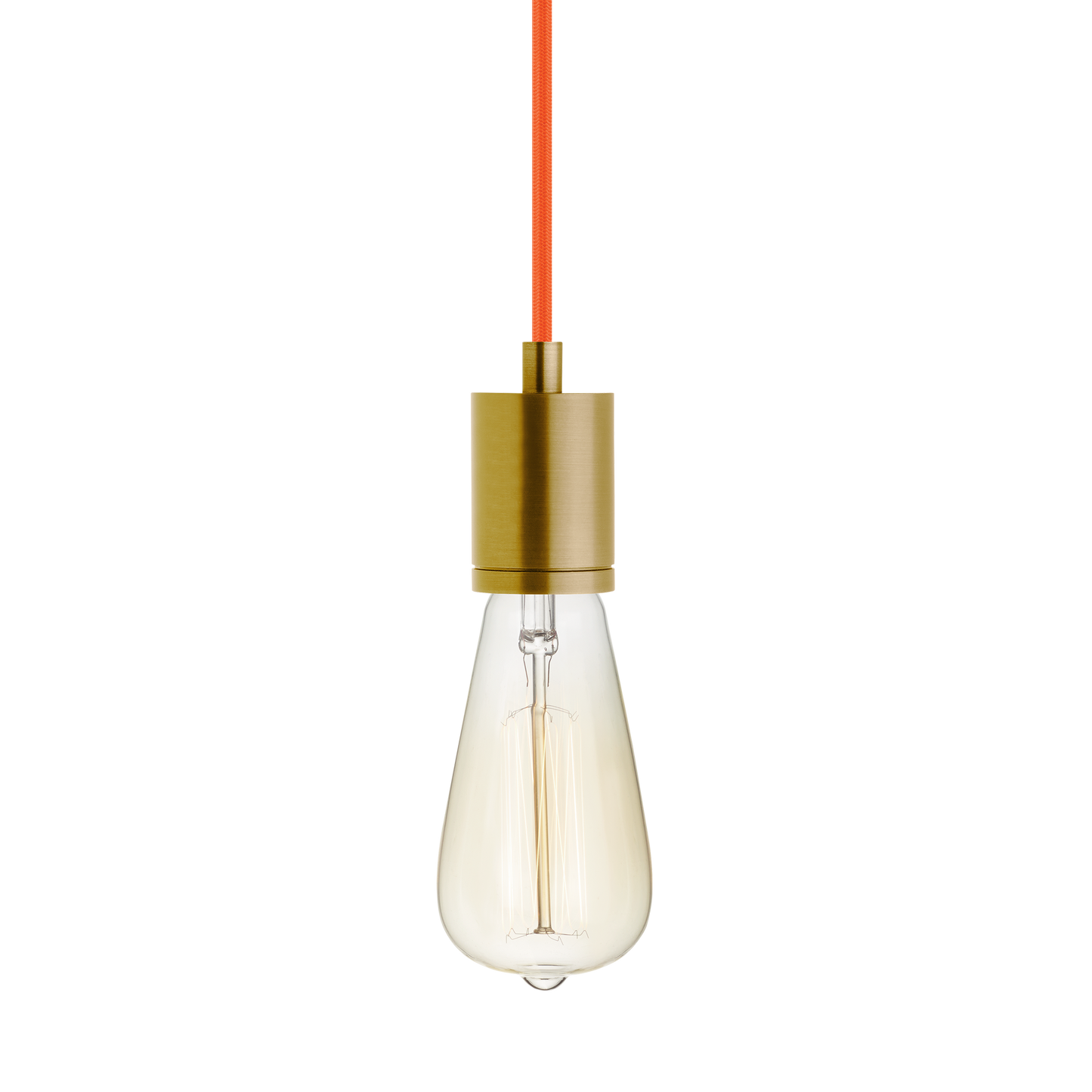 Visual Comfort Modern Collection 700TDSOCOPM16ONB SoCo Natural Brass Pendant Ceiling Light in Orange Cord, Modern Socket, 192"