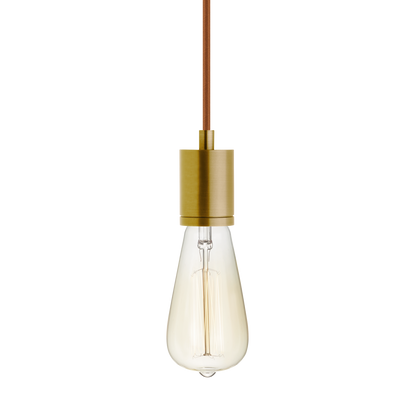 Visual Comfort Modern Collection 700TDSOCOPM16RNB SoCo Natural Brass Pendant Ceiling Light in Red Cord, Modern Socket, 192"