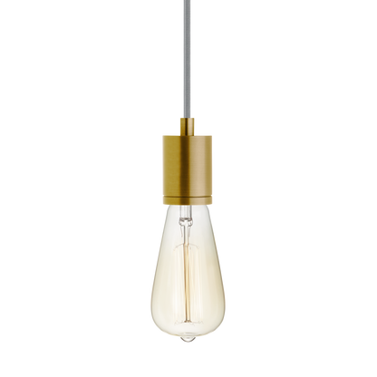 Visual Comfort Modern Collection 700TDSOCOPM24INB SoCo Natural Brass Pendant Ceiling Light in Black & White Cord, Modern Socket, 288"