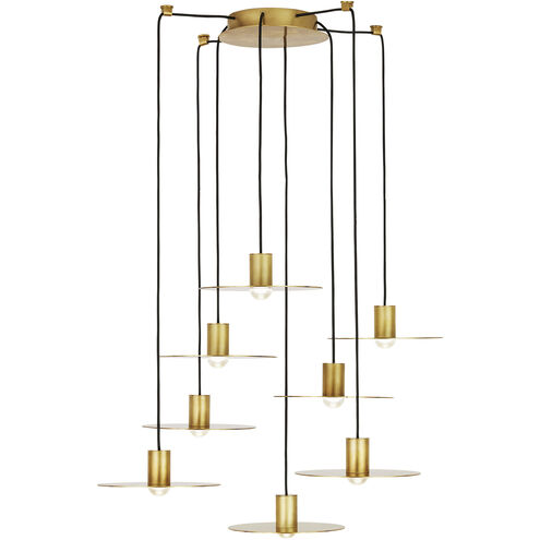 Visual Comfort Modern Collection 700TRSPEVS8RNB-LED930 Sean Lavin Eaves 8-Light Nightshade Natural Brass Chandelier LED 34.4W 3000K
