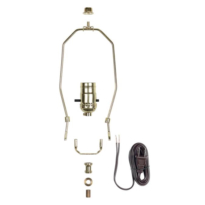Westinghouse Lighting 7026900 make-a-lamp kit with polished brass push-through socket and cord