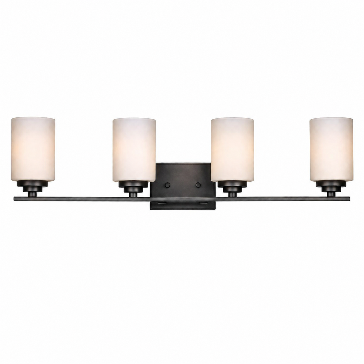 Trans Globe Lighting 70524 ROB Mod Pod 4 light rubbed oil bronze vanity bar with white frosted glass shades