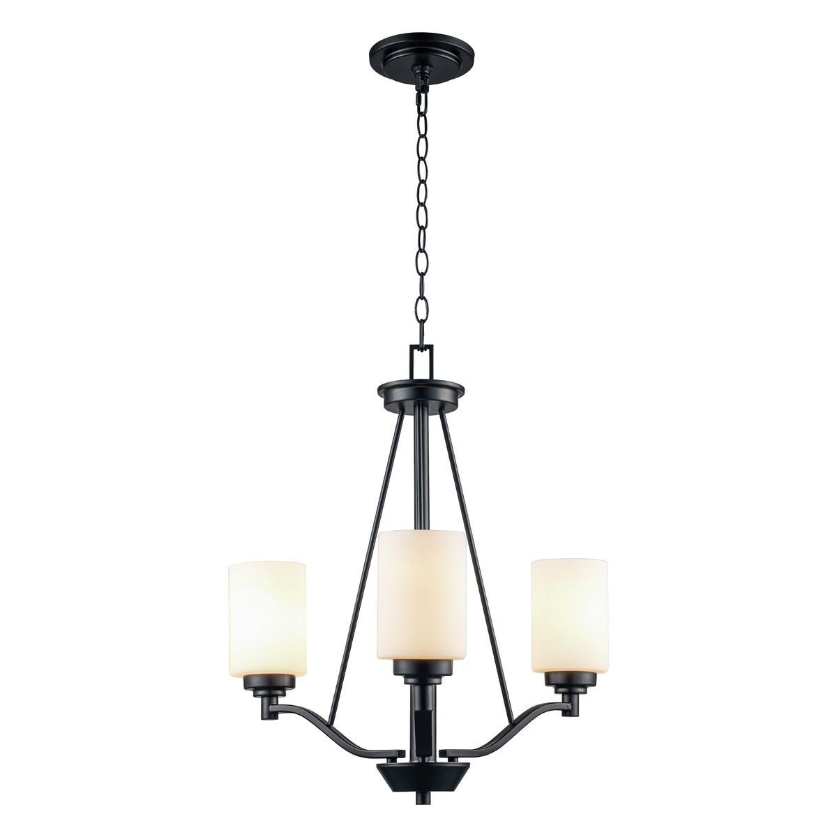 Trans Globe Lighting 70525-3 BK Mod Pod 3 Light Black Chandelier Ceiling Light