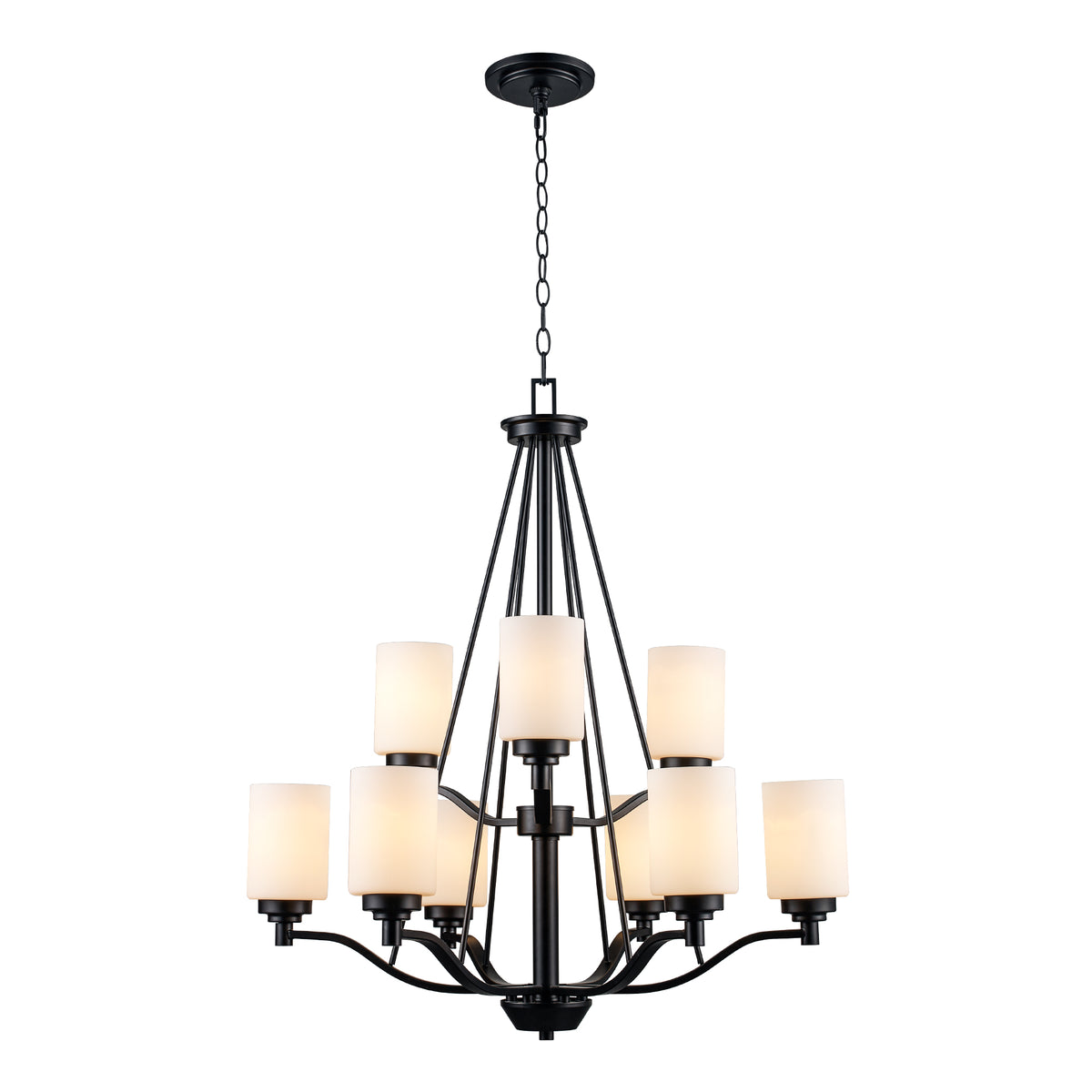 Trans Globe Lighting 70529 BK Mod Pod 9 Light Black Chandelier Ceiling Light