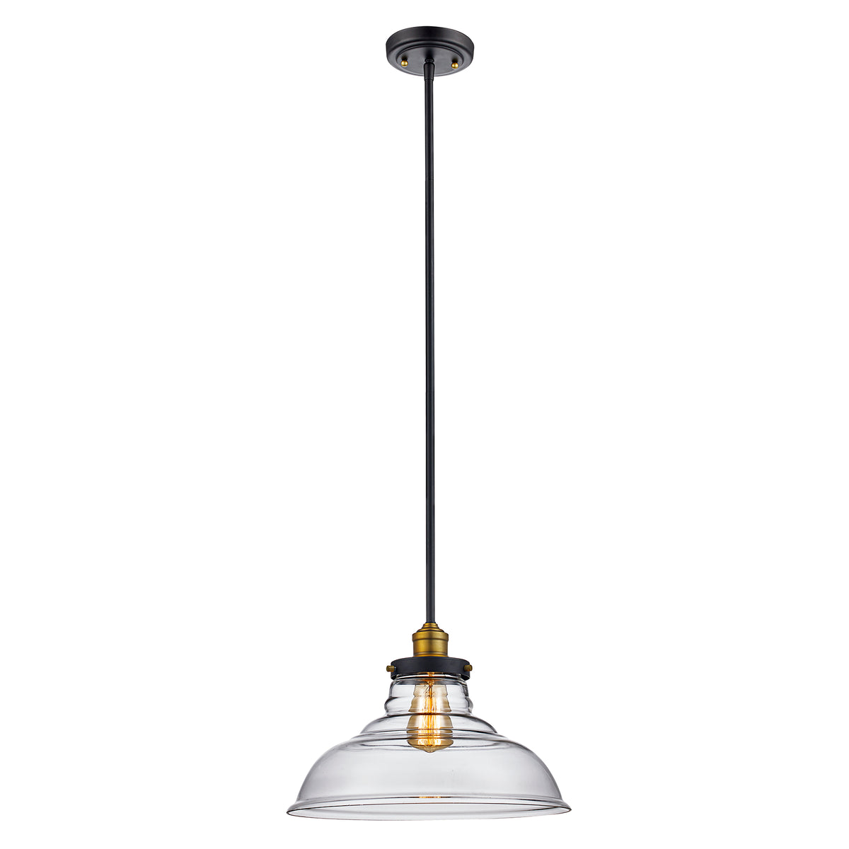 Trans Globe Lighting 70824 ROB Jackson 1 Light Rubbed Oil Bronze pendant light with clear glass shade