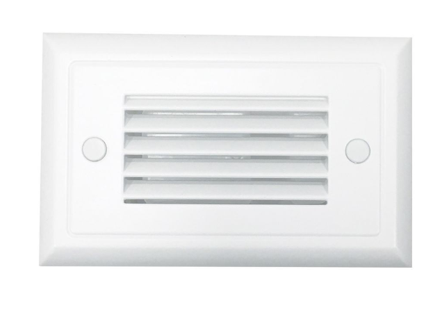 Nora Lighting NSW-641/30W Mia Die-cast Mini Led Step Light W/ Horizontal Louver Face, Voltage 120v, Dimming, Lumens 74lm, Wattage 1.5w, Color Temperature 3000k, White Finish