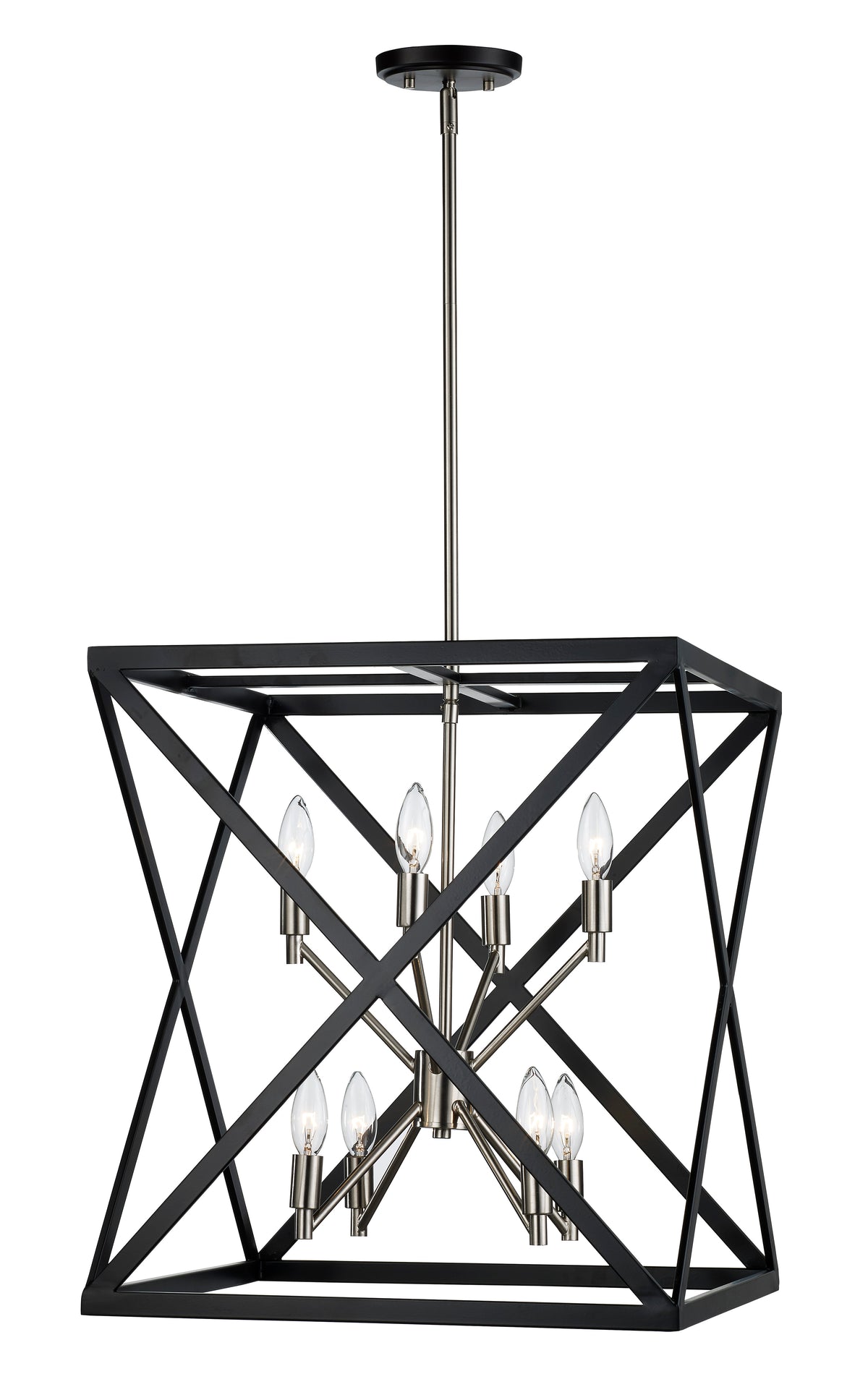 Trans Globe Lighting 71058 BK/BN Ackerman 8 light black and brushed nickel pendant ceiling light
