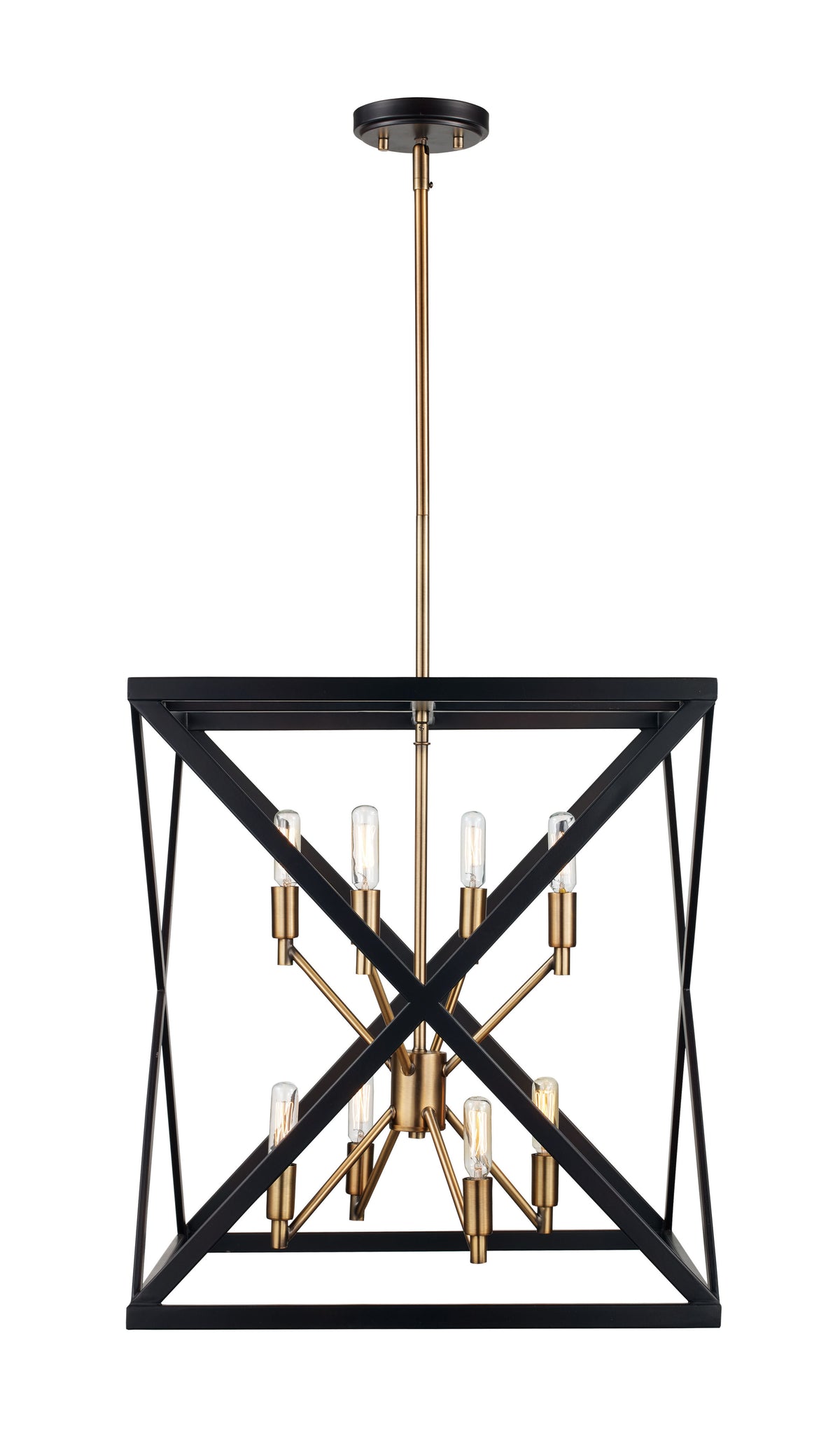 Trans Globe Lighting Ackerman 8 light pendant ceiling light in rubbed oil bronze and antique brass