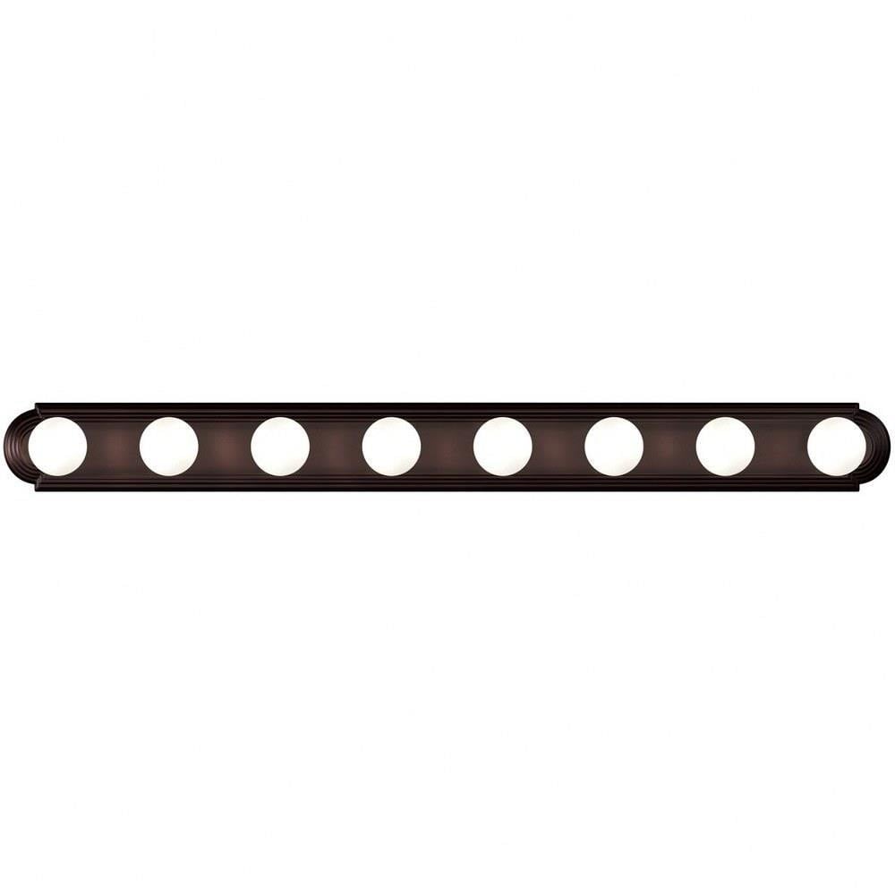 Maxim Lighting 7128SN Essentials 8 Light 48 inch Bath Vanity Wall Light Oil Rubbed Bronze Angled View