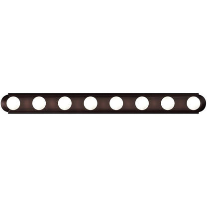 Maxim Lighting 7128PC Essentials 8 Light 48 Inch Bath Vanity Wall Light Oil Rubbed Bronze Side View