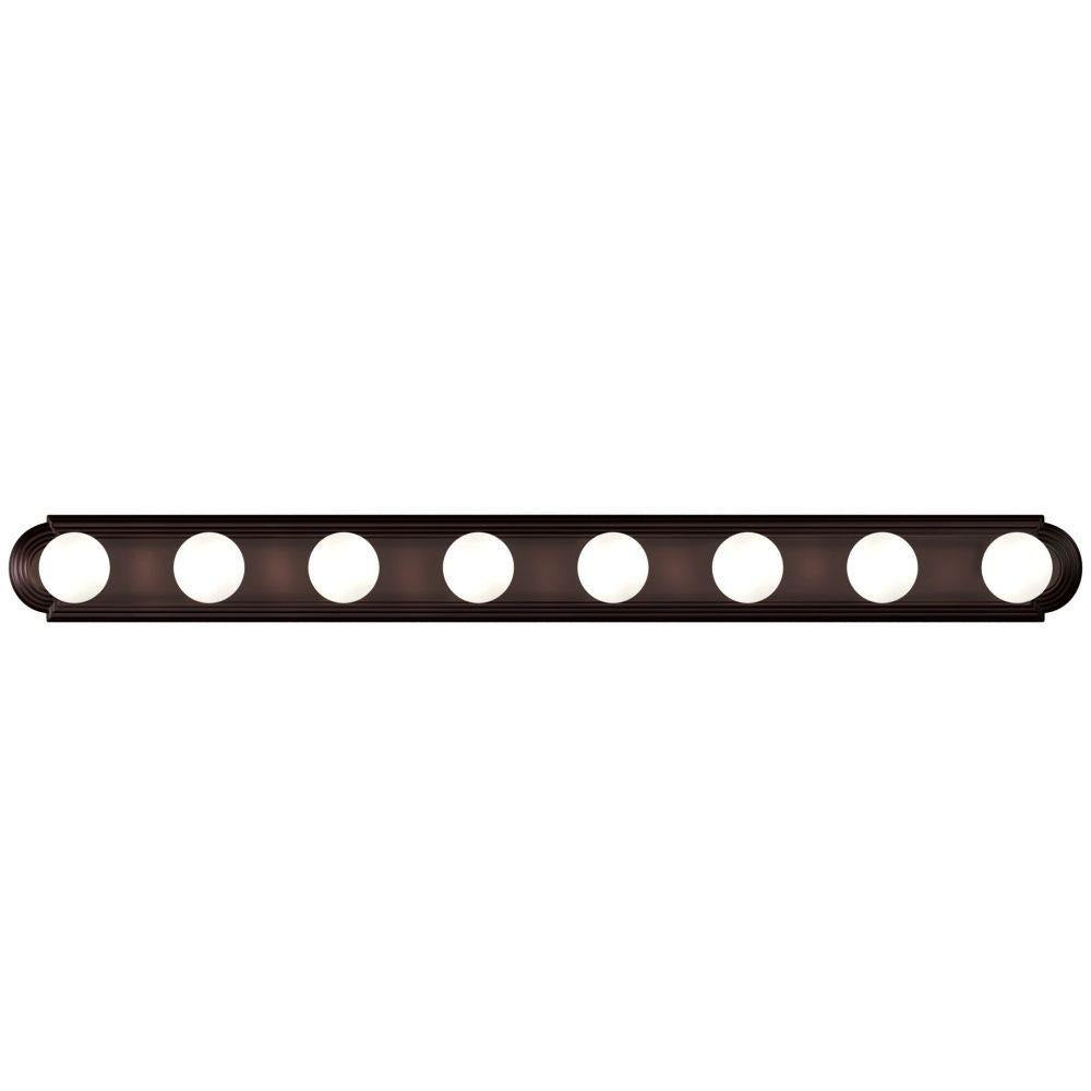 Maxim Lighting 7128OI Essentials 8 Light 48 Inch Oil Rubbed Bronze Bath Vanity Wall Light Front View
