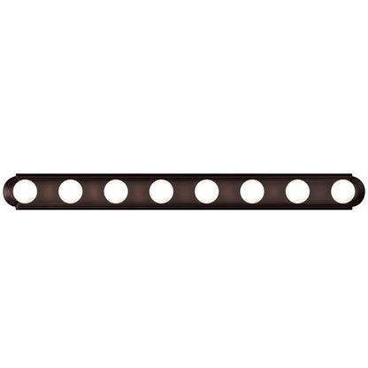 Maxim Lighting 7128PC Essentials 8 Light 48 Inch Bath Vanity Wall Light Oil Rubbed Bronze Front View