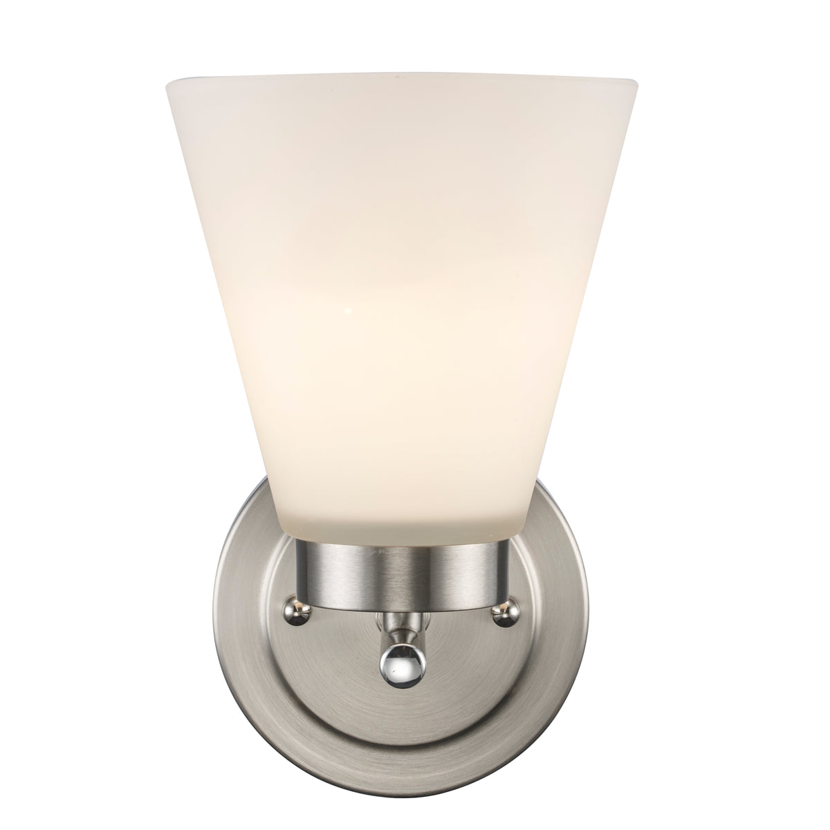 Trans Globe Lighting 71801 BN Fifer 1 Light Brushed Nickel Wall Sconce illuminated