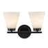 Trans Globe Lighting 71802 BK Fifer 2 Light Black Bath Vanity Wall Light