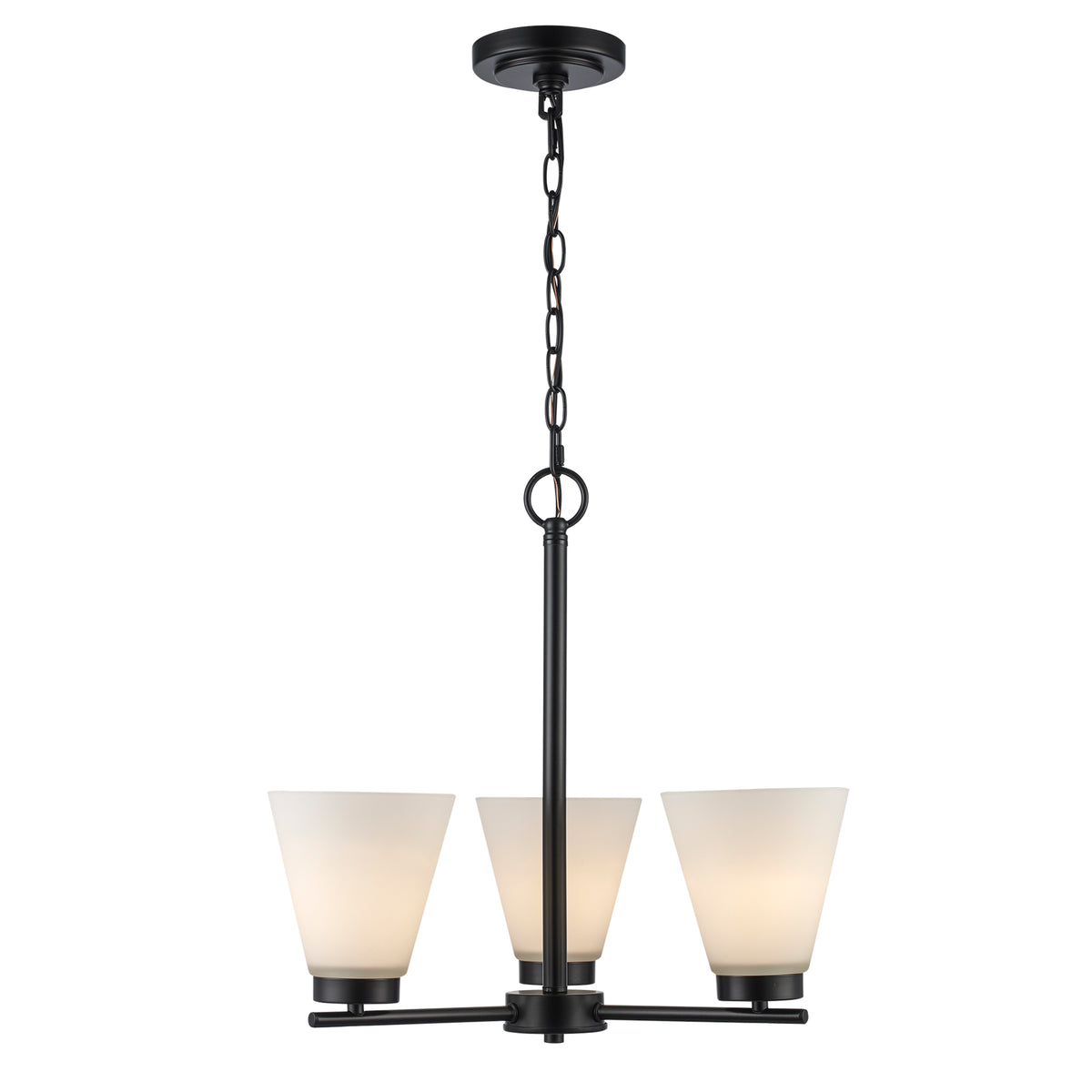 Trans Globe Lighting 71805-3 BK Fifer 3 Light Black Chandelier Ceiling Light