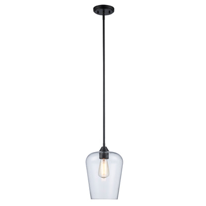 Trans Globe Lighting 71830 pendant in black with clear tulip glass
