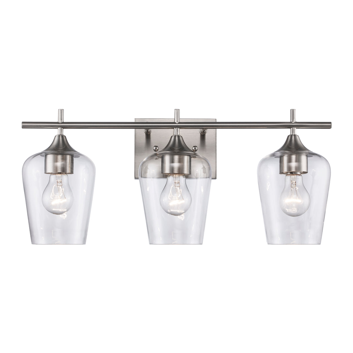 Trans Globe Lighting 71833 BN Kieran 3 light brushed nickel bath vanity wall light