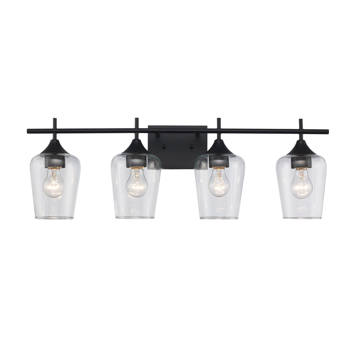 Trans Globe Lighting 71834 BK Kieran 4 Light Black Bath Vanity Wall Light front view