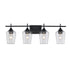 Trans Globe Lighting 71834 BK Kieran 4 Light Black Bath Vanity Wall Light front view