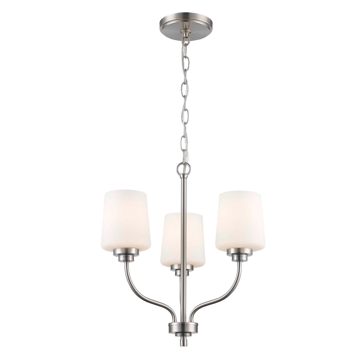 Trans Globe Lighting 71915-3 BN Liora 3 Light Brushed Nickel Chandelier