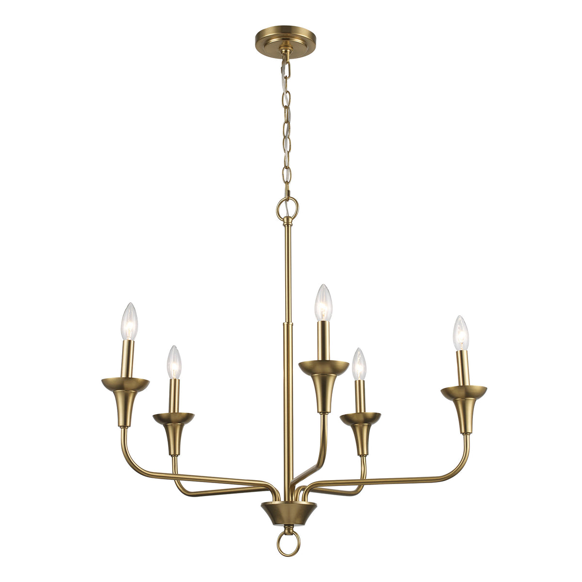 Trans Globe Lighting 71945 AG Capella 5 light antique gold chandelier