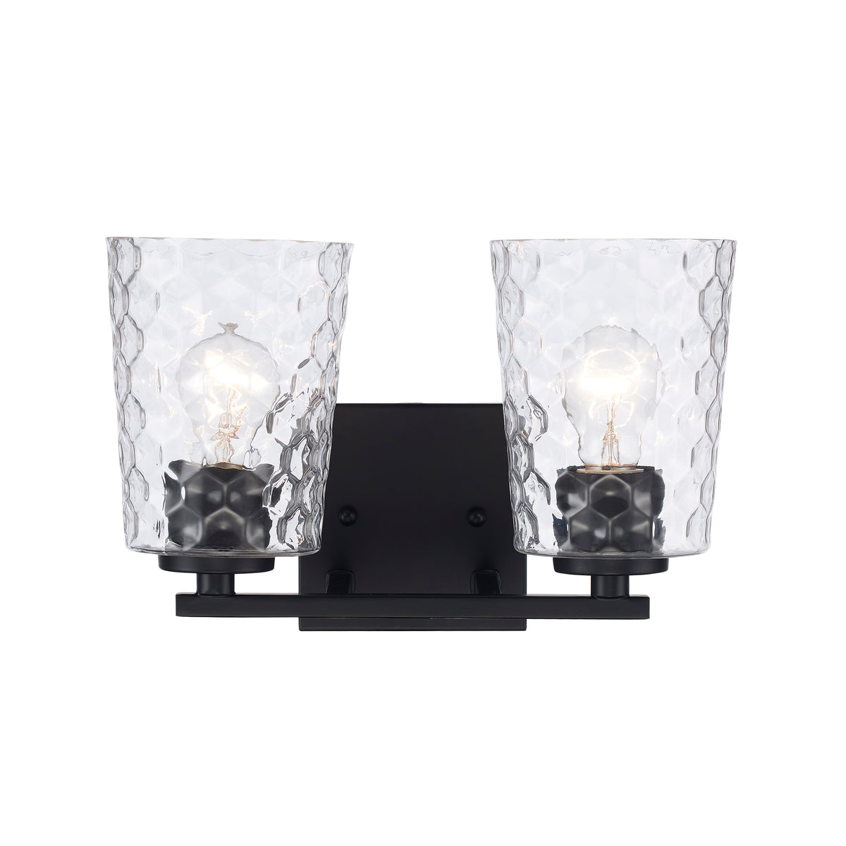 Trans Globe Lighting 71972 BK Marina 2 light black bath vanity wall light front view